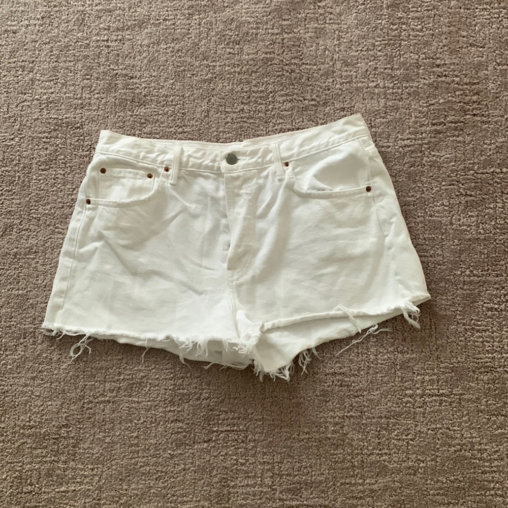 GRLFRND white denim shorts